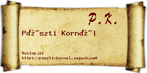 Pászti Kornél névjegykártya