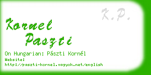 kornel paszti business card