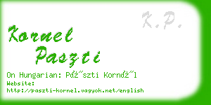 kornel paszti business card